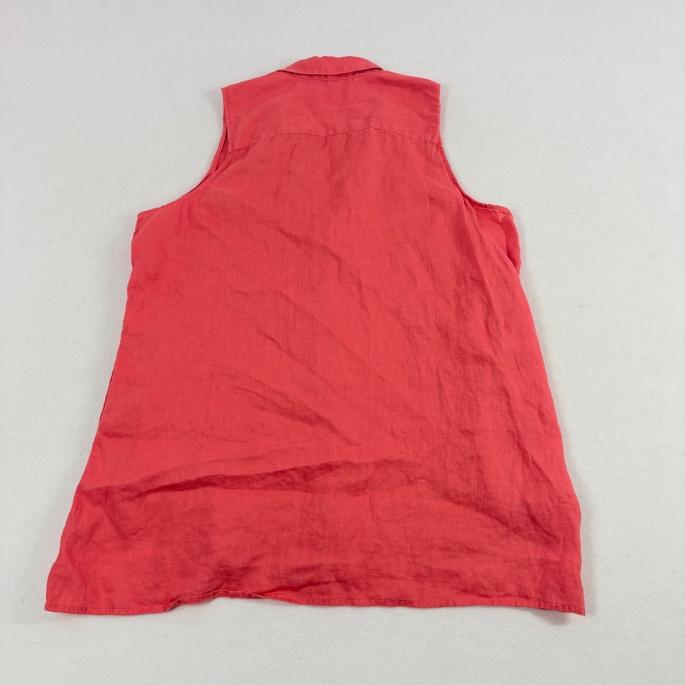 J. Jill Love Linen Sleeveless Tunic Womens Size M Coral Pink Resort Quiet Luxury - Picture 9 of 11